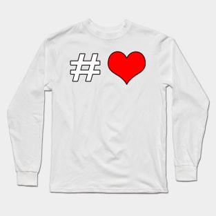 Hashtag red heart Long Sleeve T-Shirt